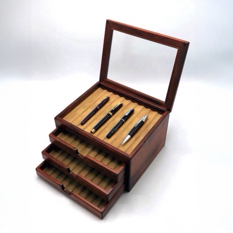 Toyooka Craft Toyooka Craft Fountain Pen Box for 40 Pens Alder Brown