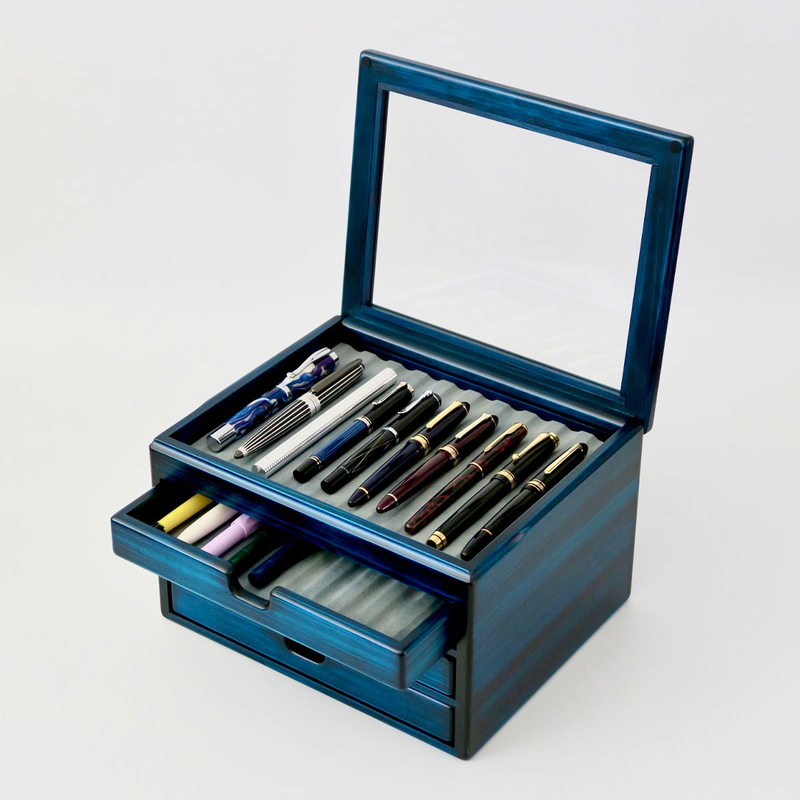 Toyooka Craft Toyooka Craft Portapenne in Legno 40 Posti Hinoki Blue