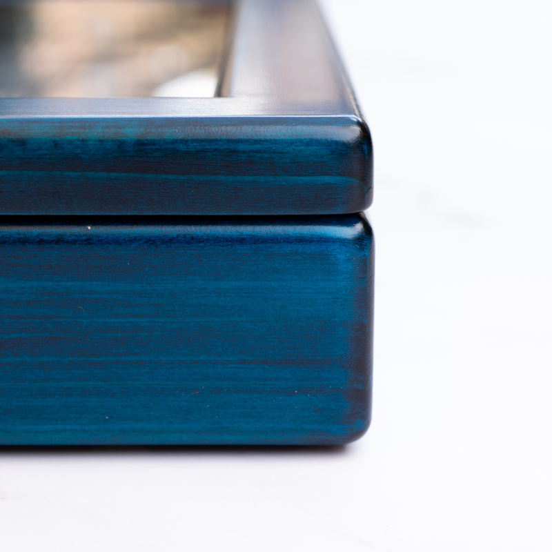 Toyooka Craft Toyooka Craft Vassoio Portapenne in Legno con Coperchio Hinoki Blue