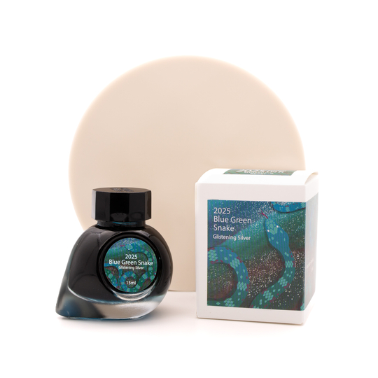 Colorverse 2025 Blue Green Snake Glistening Silver Ink Bottle 15 ml