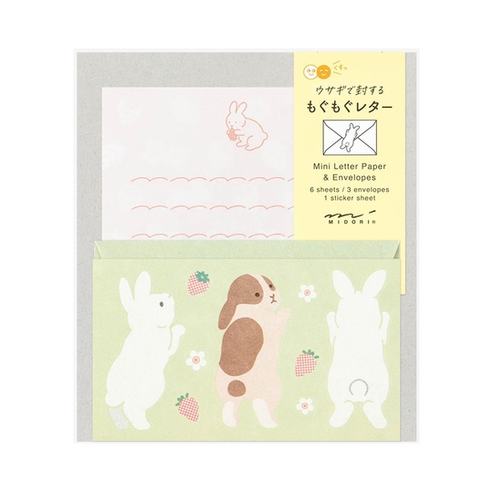 Midori Mini Letter Set with Stickers Hungry Rabbit