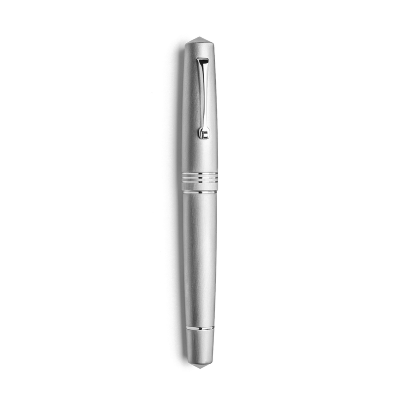 Leonardo Officina Italiana Leonardo Momento Zero Fountain Pen Alumina & Rhodium 14k Limited Edition