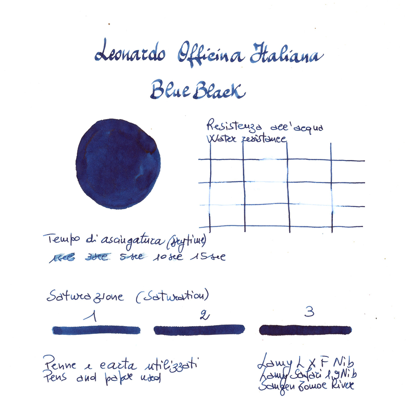 Leonardo Officina Italiana Leonardo Blue Black Inchiostro 40 ml
