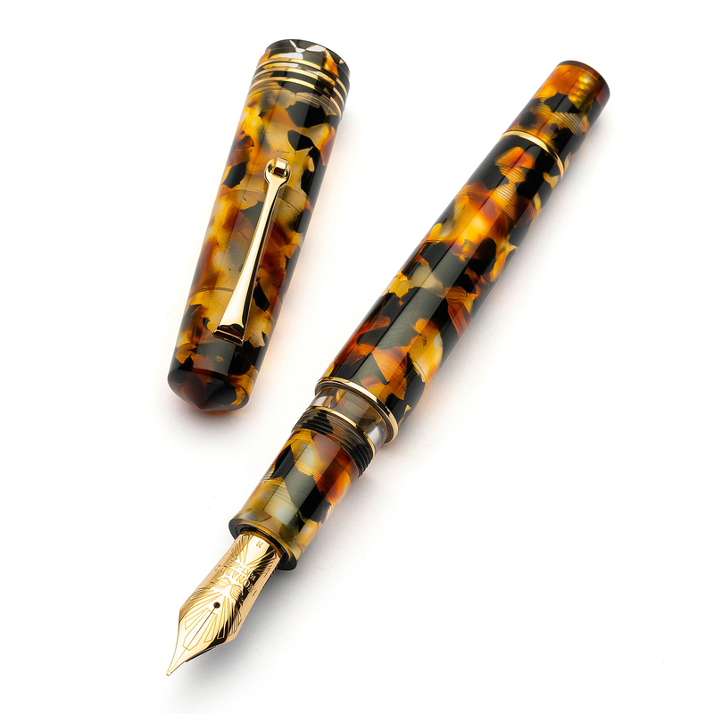 Leonardo Officina Italiana Leonardo Momento Zero Grande 2.0 Penna Stilografica Sottobosco & Oro Pennino 8 14k