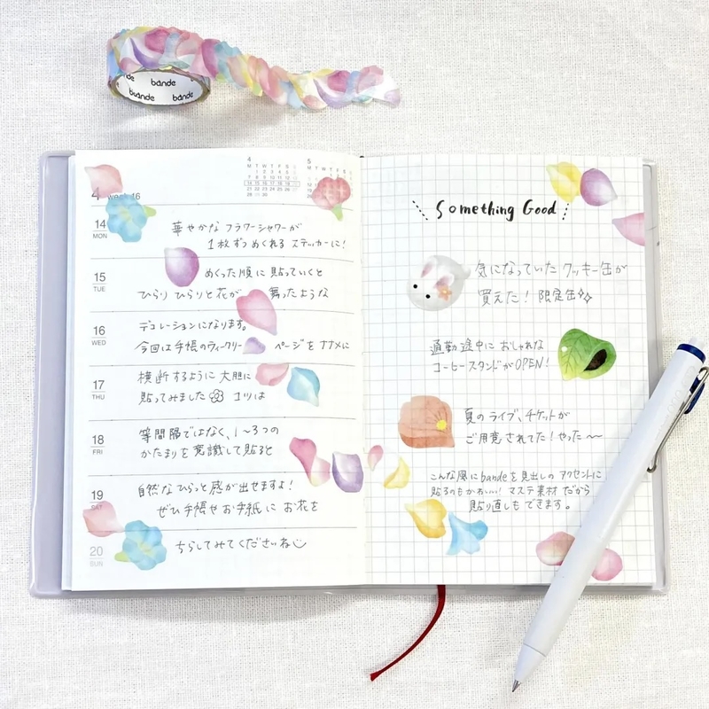 Bande Bande Washi Tape Flower Shower Pink
