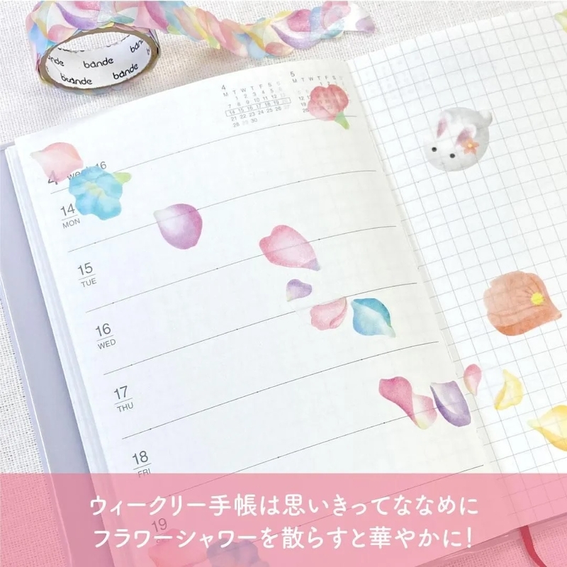 Bande Bande Washi Tape Flower Shower Pink