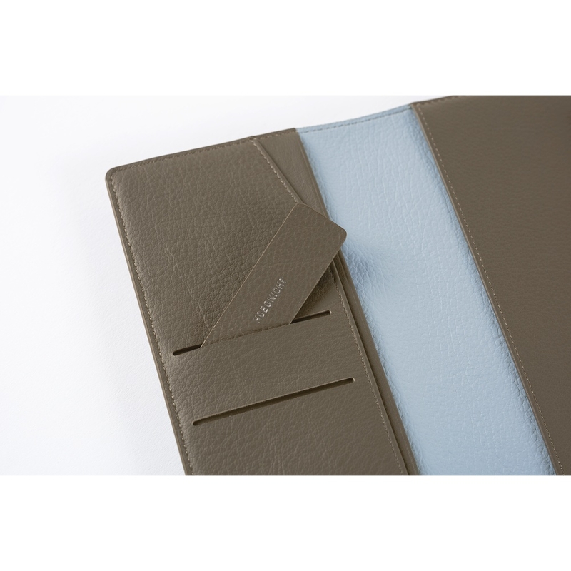 Hobonichi Hobonichi Techo Weeks Leather: Taut (Gray & Light Blue) Cover per Agenda Settimanale
