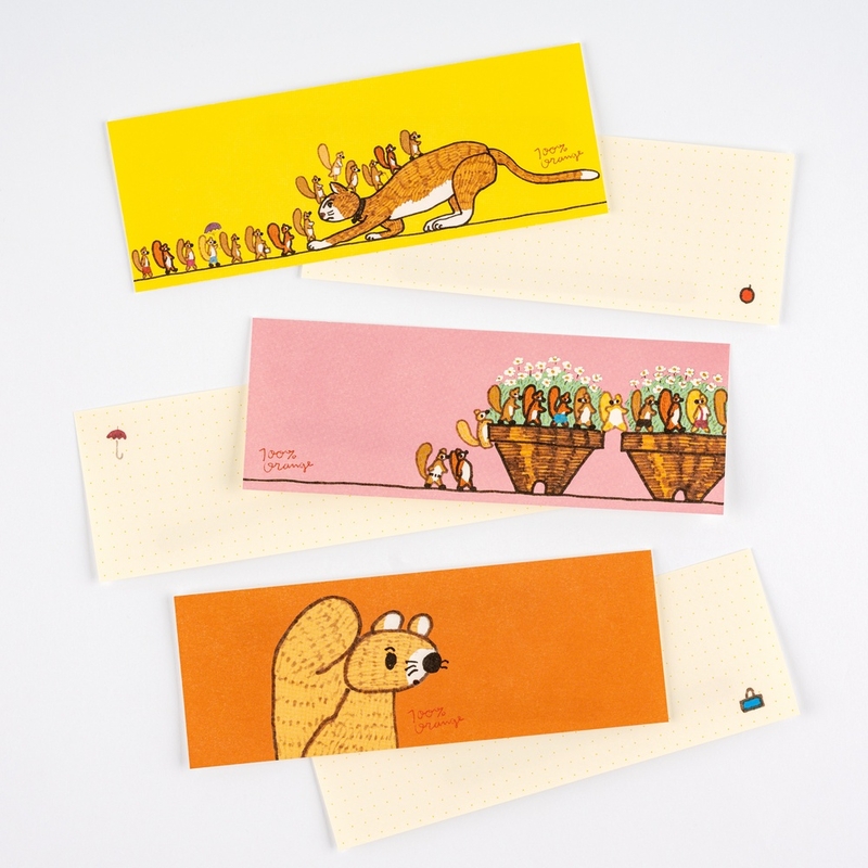 Hobonichi Hobonichi Carta da Lettere 100%ORANGE: Squirrel’s Moving Day