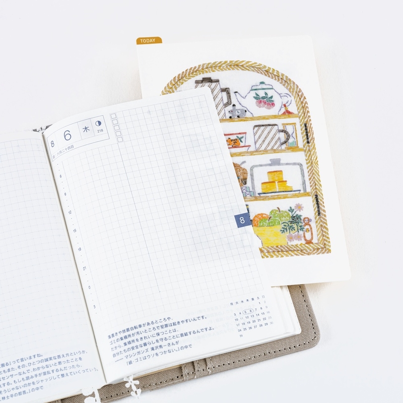 Hobonichi Hobonichi Pencil Board for Original A6 iyo okumi: Happy Tea Time - Teapot Shelf