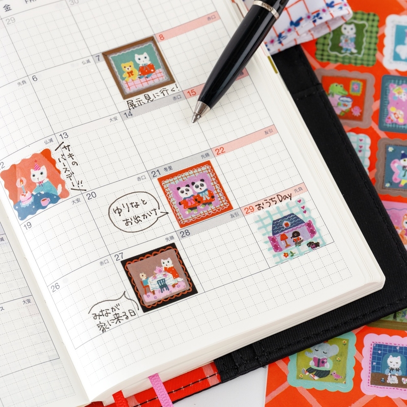 Hobonichi Hobonichi Stickers Yumi Kitagishi: Daily Life of White Cat