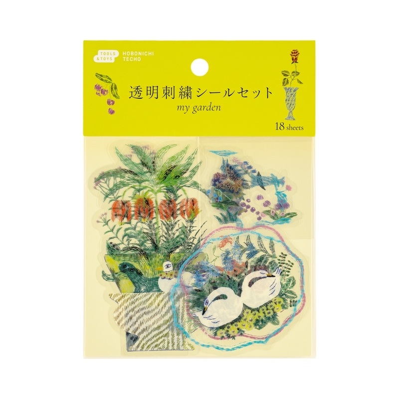 Hobonichi Hobonichi Transparent Embroidery Sticker Set iyo okumi: My Garden
