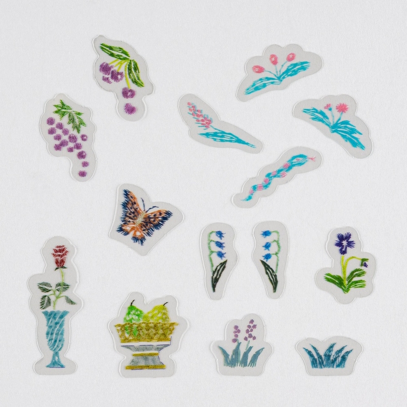Hobonichi Hobonichi Transparent Embroidery Sticker Set iyo okumi: My Garden