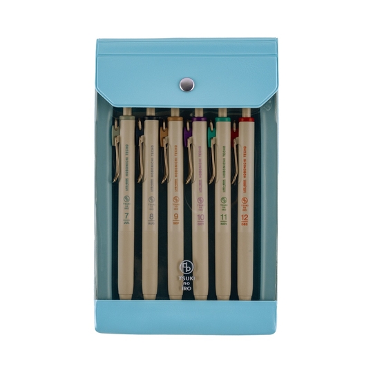 Hobonichi TSUKI no IRO: Uniball One - July-Dec Set of 6 Pens with Case