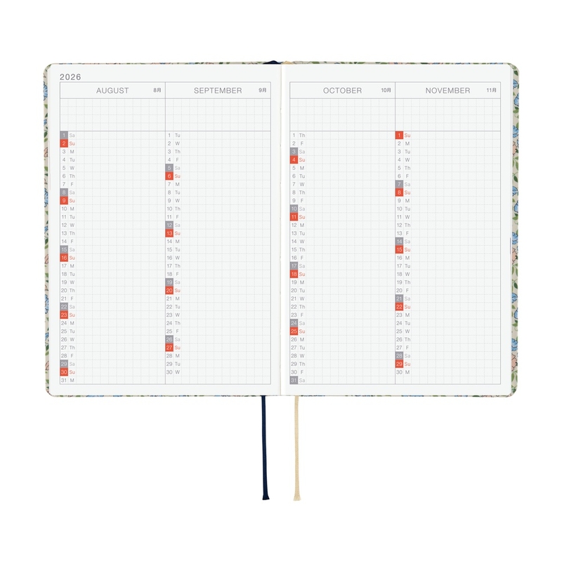 Hobonichi Hobonichi Hon A6 Liberty Fabrics: Sasha Kiora Agenda 2026 Giornaliera