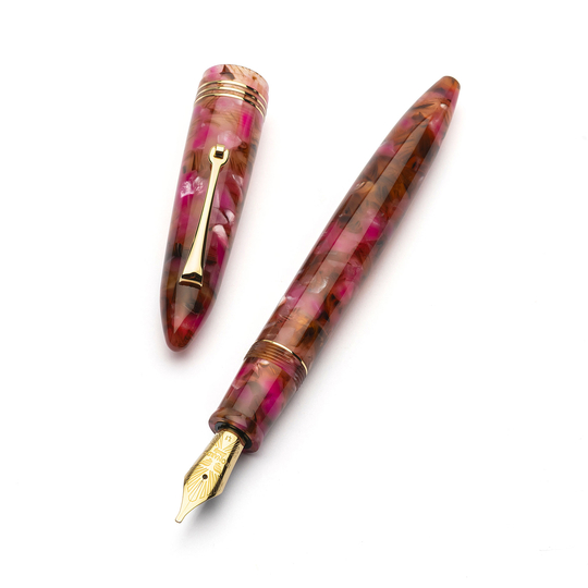 Leonardo Furore Penna Stilografica Lampone Selvatico & Oro 14k