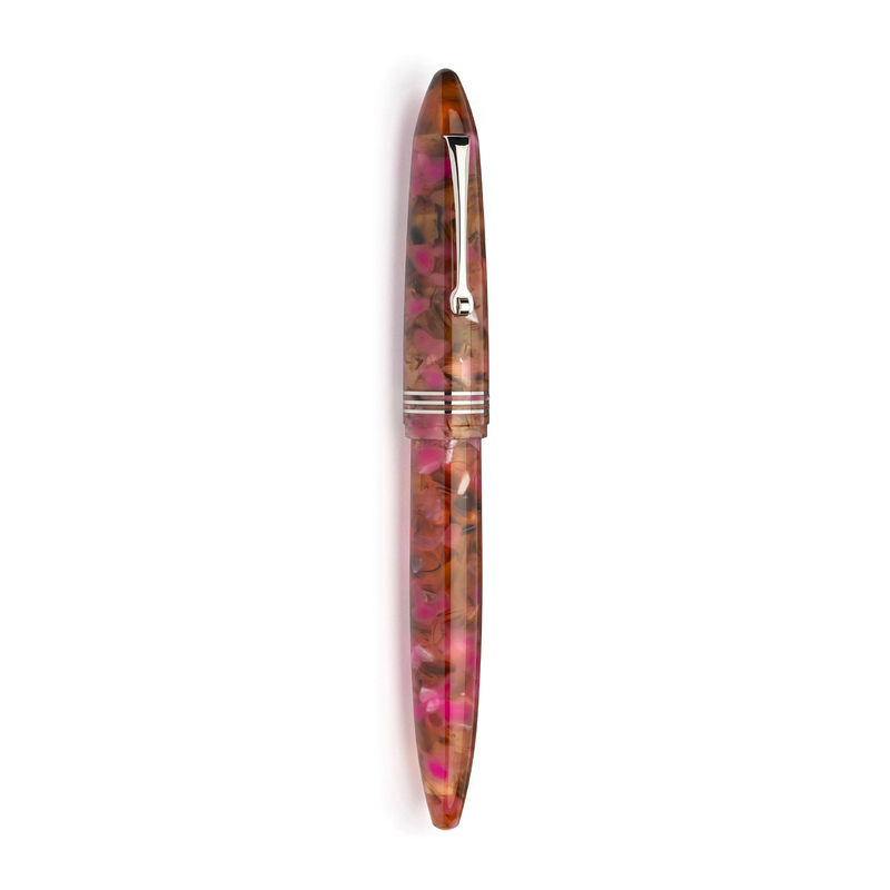 Leonardo Officina Italiana Leonardo Furore Penna Stilografica Lampone Selvatico & Rodio 14k