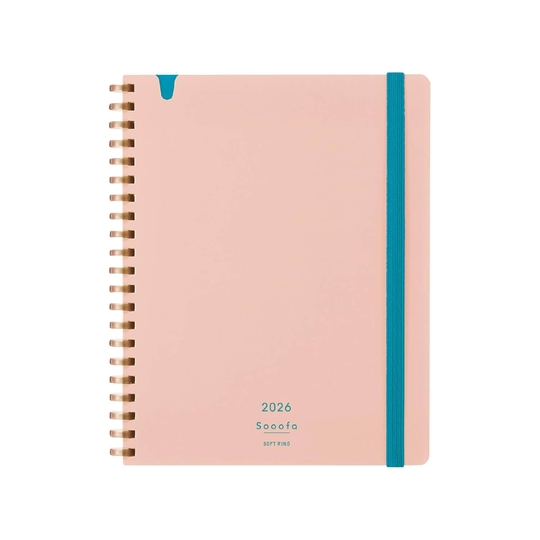 Kokuyo Sooofa Soft Ring Diary Agenda 2026 Light Pink