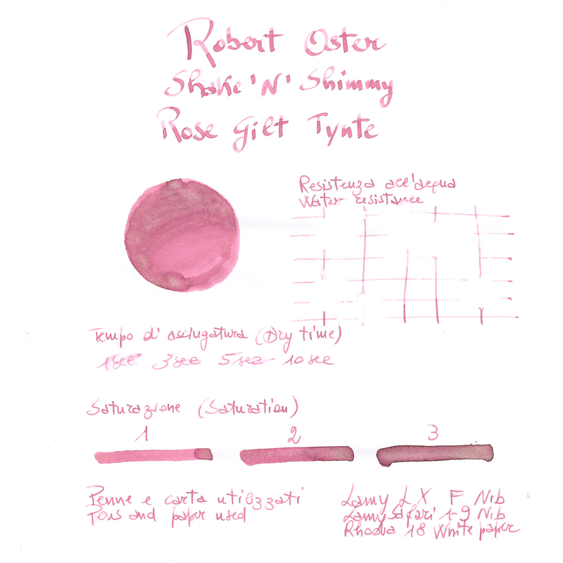 Robert Oster Shake 'N' Shimmy Rose Gilt Tynte Ink Bottle 50 ml