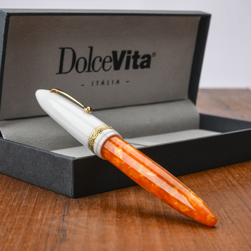 Dolcevita Leonardo x Dolcevita Furore Fountain Pen Terra degli Aranci & Gold