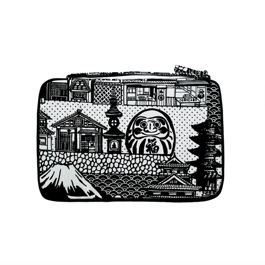 Kyoku Haku Portapenne 10 Posti con Notebook Daruma Nero