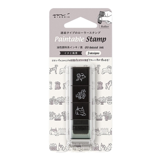 Midori Paintable Stamp Timbro Roller Cani & Paesaggi