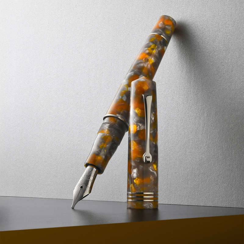 Leonardo Officina Italiana Leonardo Momento Zero Penna Stilografica Lava e Cenere & Rodio