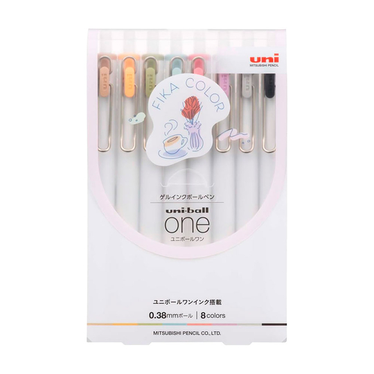 Uni-ball One 0.38 mm Set of 8 Gel Pens Fika Color