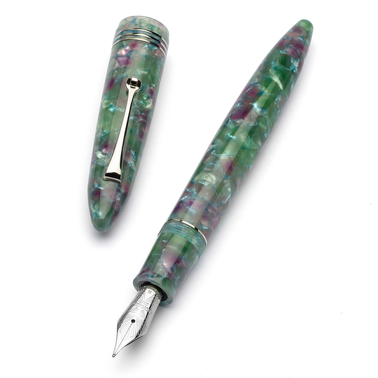 Leonardo Officina Italiana Furore Penna Stilografica Aquapetra & Rodio 14 KT