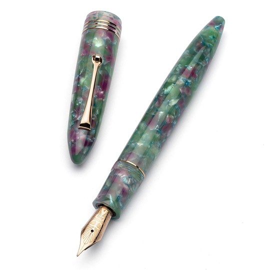 Leonardo Officina Italiana Furore Penna Stilografica Aquapetra & Oro Rosa 14 KT