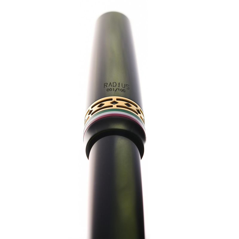 Radius Radius Settimo Penna Stilografica Italia Verde & Rodio Edizione Limitata