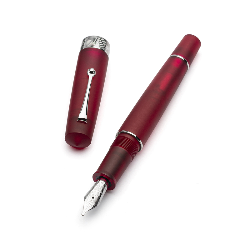 Leonardo Officina Italiana Leonardo Momento Zero Grande Pura Penna Stilografica Rossa & Rodio