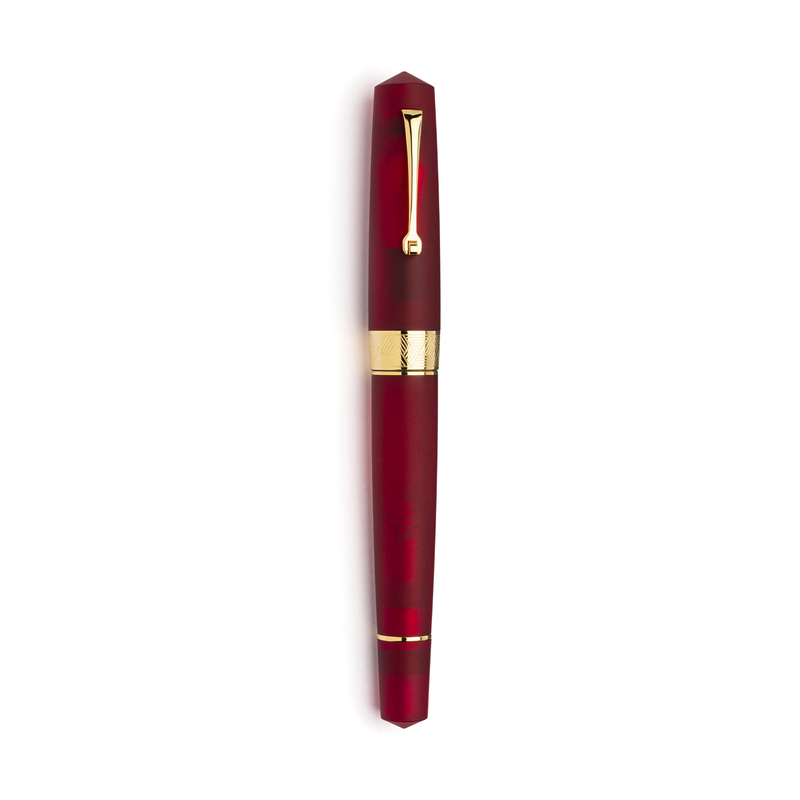 Leonardo Officina Italiana Leonardo Momento Zero Grande Pura Penna Stilografica Rossa & Oro 14k