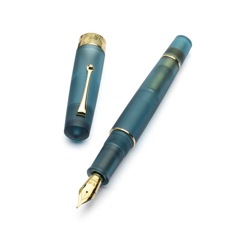 Leonardo Officina Italiana Leonardo Momento Zero Grande Pura Penna Stilografica Petrolio & Oro 14k