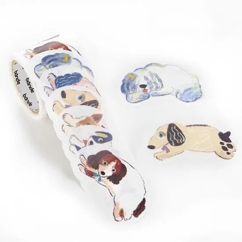 Bande Bande Washi Tape Writable Roll Sticker Running Dog