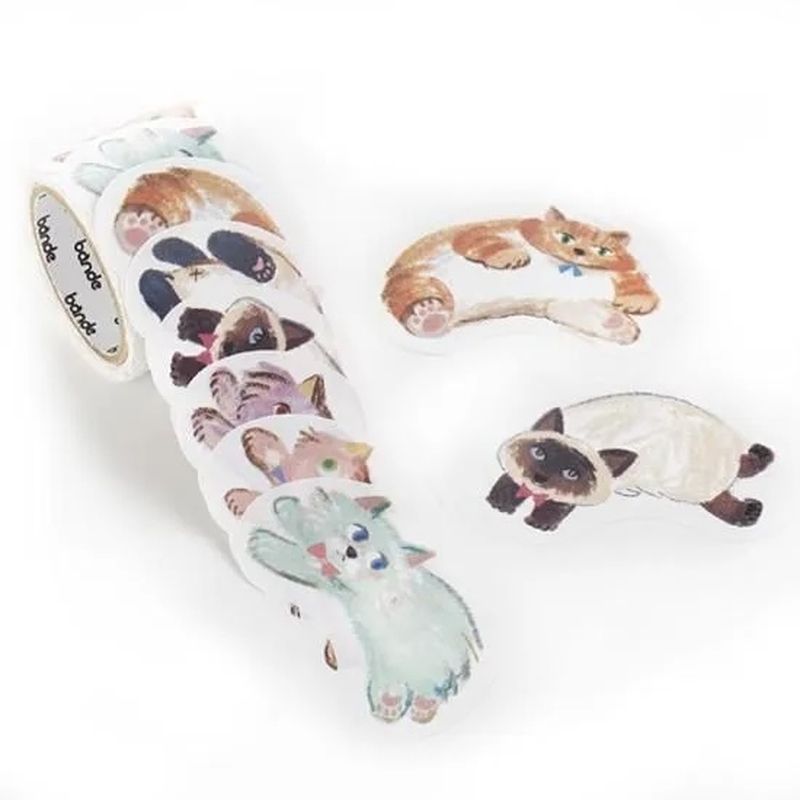 Bande Bande Washi Tape Adesivo in Rotolo Scrivibile Gatto che Corre