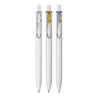 Uni Uni-ball One 0.5 mm Set di 3 Penne Gel Bianca - Argento - Oro
