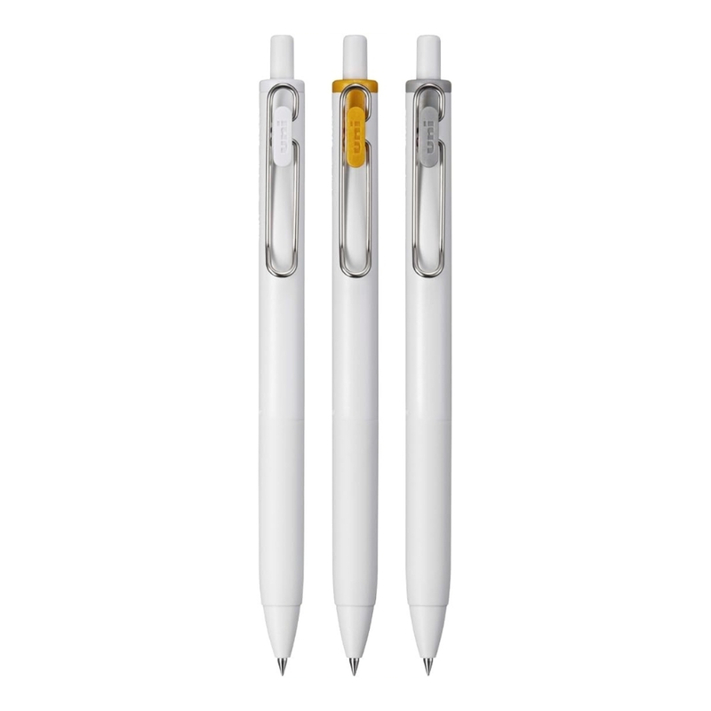 Uni Uni-ball One 0.38 mm Set di 3 Penne Gel Bianca - Argento - Oro