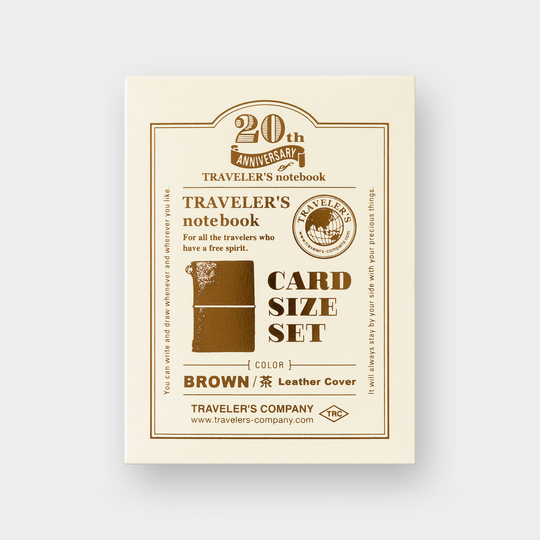 Traveler's Notebook Card Size 20th Anniversary Set Brown