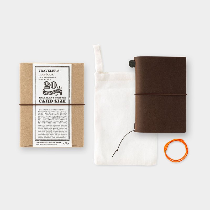Traveler's Company Traveler's Notebook Card Size 20th Anniversary Set Marrone