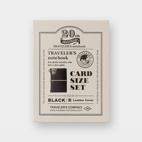 Traveler's Notebook Card Size 20th Anniversary Set Black