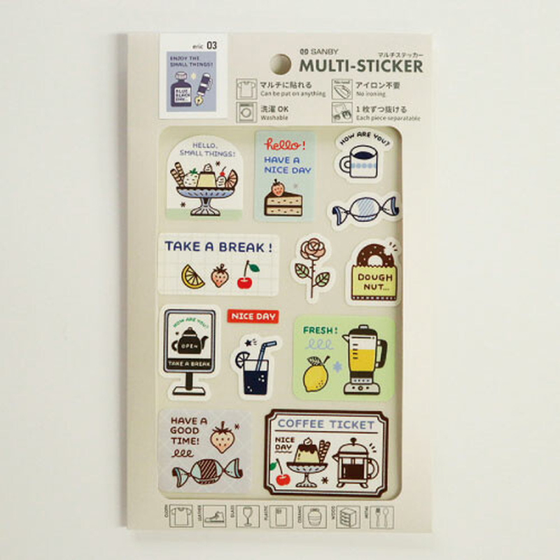 Sanby Sanby x Eric Small Things Multi Stickers Tea Time