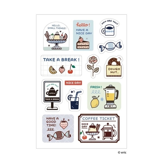 Sanby x Eric Small Things Multi Stickers Tea Time