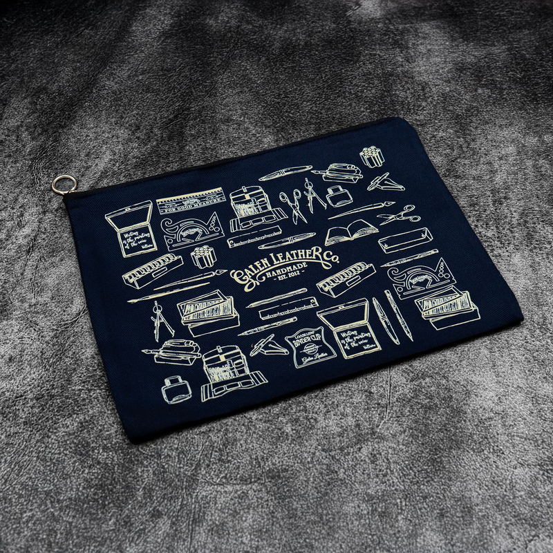 Galen Leather Galen Leather Canvas Clutch Navy Blue