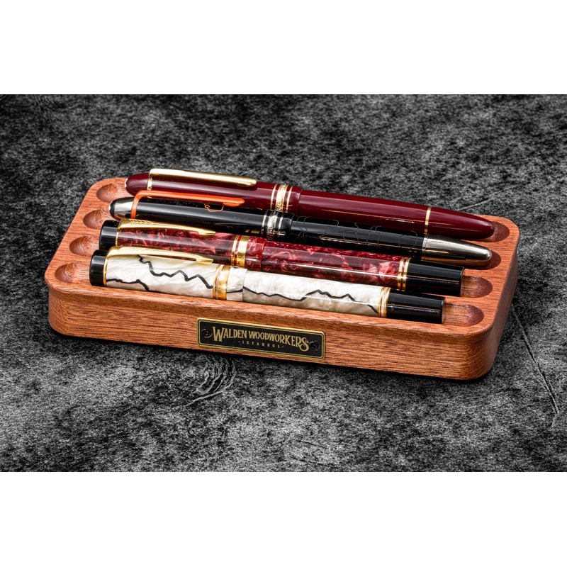 Galen Leather Galen Leather The Pen Station Wooden Pen Stand Mahogany