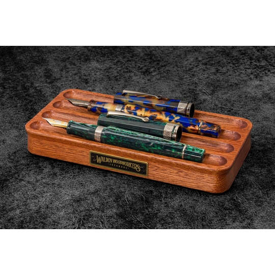 Galen Leather The Pen Station Supporto Portapenne in Legno di Mogano