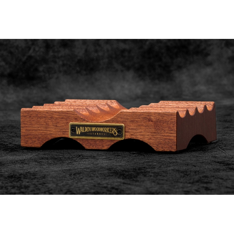 Galen Leather Galen Leather The Pen Bridge Wooden Pen Stand Mahogany