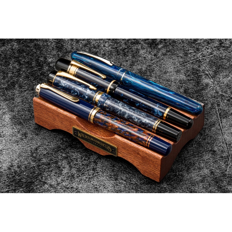Galen Leather Galen Leather The Pen Bridge Wooden Pen Stand Mahogany