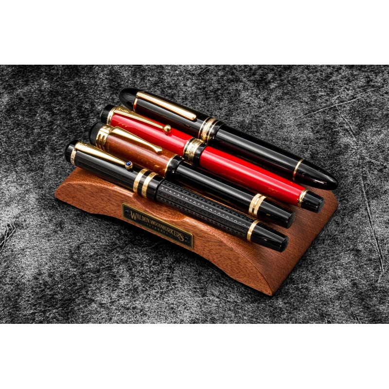Galen Leather Galen Leather The Pen Arch Wooden Pen Stand Mahogany