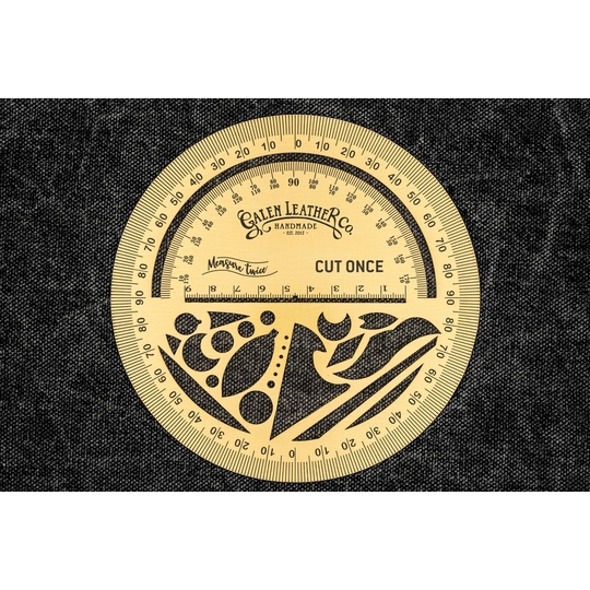 Galen Leather The Circle Master Righello Multiuso in Ottone