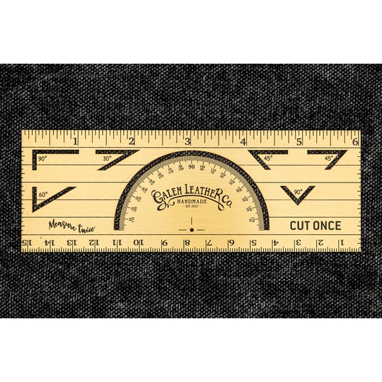 Galen Leather The Geometer's Tool Righello Multiuso in Ottone